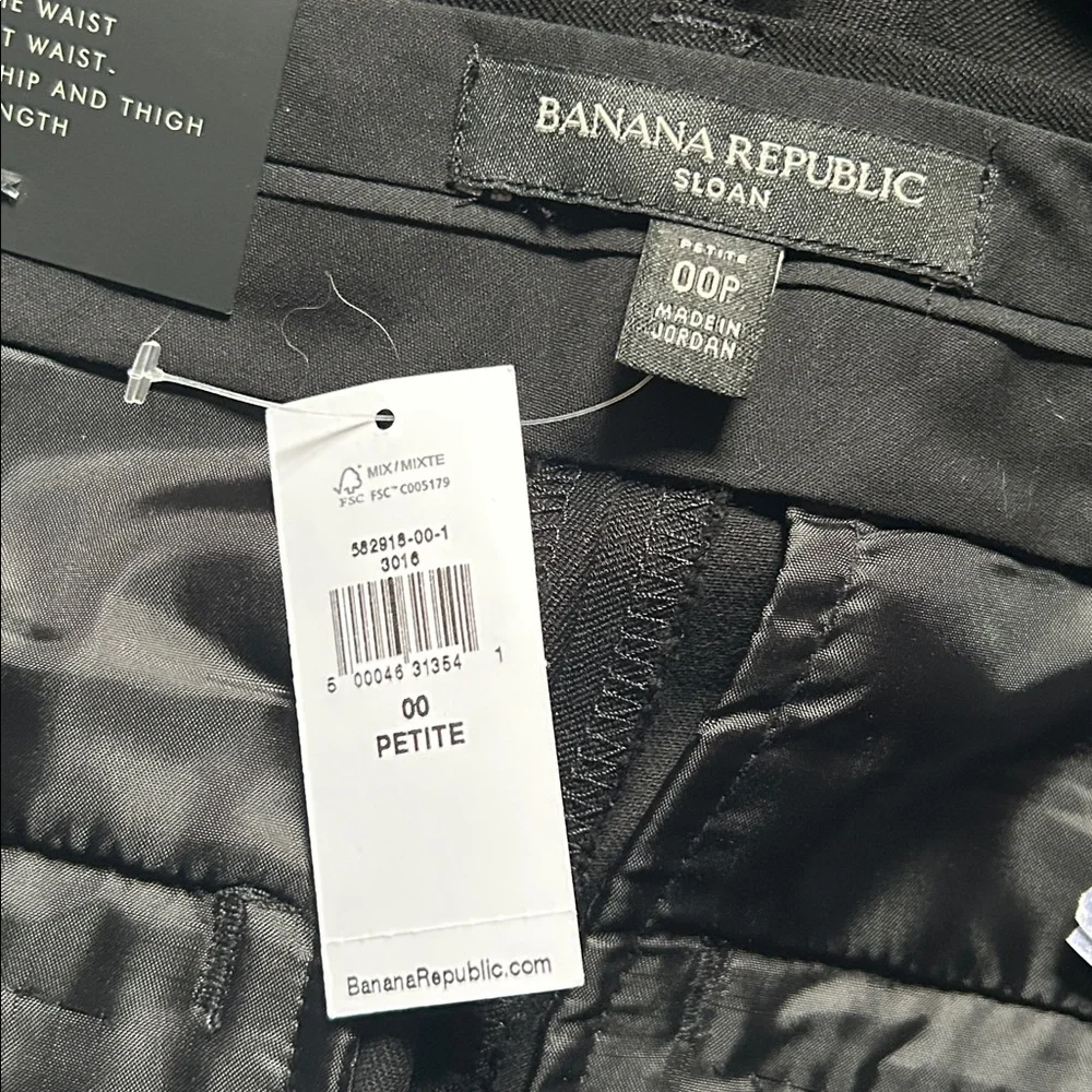 NWT Banana Republic black Curvy Sloan ankle pant size 00 petite - Picture 6 of 7